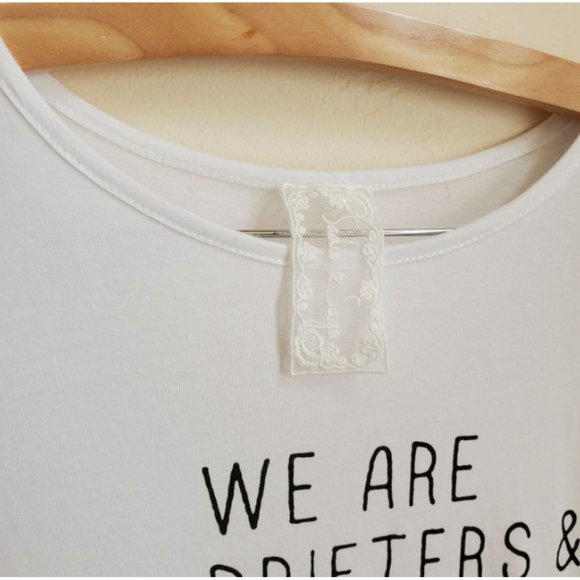 Sadie & Sage Tee S white with black letters words short sleeve fun - Picture 2 of 5